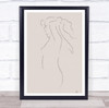 Woman Sketch Drawing Illustration Wall Art Print