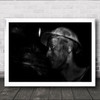 Miner Man With Hard Hat Dirty Wall Art Print