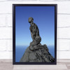 Rocks Man Kneeling Statue Wall Art Print