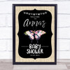 Burlap Floral Butterfly Baby shower Personalised Event Party Decoration Sign