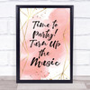 Time To Music Gold Geometric Light Pink Splatter Personalised Event Party Sign