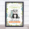 Panda Leaves Birthday Wild At Heart Personalised Event Party Decoration Sign