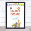 Cute Animals Instruments Birthday Enjoy Some Treats Personalised Party Sign