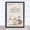Cartoon Animals Bunting Welcome To Birthday Personalised Event Party Sign