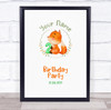 Watercolour Cute Fox Welcome To Birthday Personalised Event Party Sign
