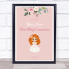 Red Hair Girl First Holy Communion Personalised Event Party Decoration Sign