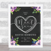 Purple Bouquet & Chalk Until We Meet Again Heart Funeral Personalised Event Sign