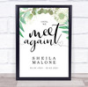 Green Watercolour Wreath Until We Meet Again Funeral Personalised Event Sign