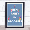 Cartoon Woman Dancing Hen In Progress Personalised Event Party Decoration Sign