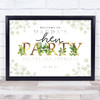 Bachelorette Gold & Vine Leaves Personalised Event Party Decoration Sign