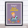 Ginger Kid On Rocking Horse Play Corner Room Personalised Wall Art Sign