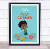 Child Playing Toys Play Corner Room Personalised Wall Art Sign