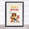 Mum's Office Brown Hair Female Room Personalised Wall Art Sign