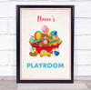 Red Toy Box Play Room Personalised Wall Art Sign