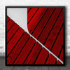 Red Abstract Geometry Shapes Lines Square Wall Art Print