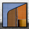 Abstract Painting Architecture Lines Repetition Steel Wood Door Square Wall Art Print