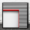 Abstract Lines Structure Modern Stripes Red Door Zebra Contrast Square Wall Art Print