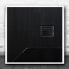 Wall Black Hatch Window Stripes Lines Line Metal Abstract Den Square Wall Art Print