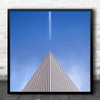 Composition Architecture Contrails Airplane Airliner Aviation Square Wall Art Print