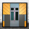 Rotterdam Yellow Shapes Symmetry Geometry Architecture Square Wall Art Print