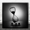 Hourglass Conceptual Time Escape Break Free Freedom Trapped Trap Square Wall Art Print