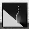 Still Life Vase Diagonal Drop Drops Droplets Droplet Water Pearl Square Wall Art Print