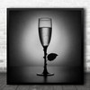 Still Life Conceptual Glass Champagne Thorn Thorns Rose Bubbles Square Wall Art Print