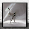 Edited Surreal Shadow Woman Stillness Glass Marbles Green White Square Wall Art Print