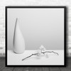 Pure Vase Orchid White High-Key Flower Flowers Twig Branch Square Wall Art Print