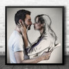Couple Sketch The Love Artist Woman Square Wall Art Print