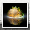 Cauliflower Vegetable Green Food Kitchen Backlighting Glow Square Wall Art Print