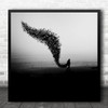 Surreal Sadness Raven Mind Void Dissolve Dissolving Bird Birds Square Wall Art Print