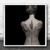 Back Portrait Fingers Hand Crack Hole Inside Escape Person Square Wall Art Print