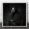 Beak Disease Noir Crow Mask Leather Portrait Dark Gloves Square Wall Art Print