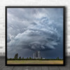 Sky Cloud Clouds Cloudy Silo Industry Industrial Landscape Tower Square Wall Art Print