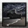 Concept Conceptual Album Cover Bite Bitten Rock Hard Tooth Beach Square Wall Art Print