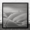 Snow Dune Dunes Alone Lonely Loneliness Tree Prints Footprints Square Wall Art Print