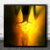 Fine Art Nude Naked Woman Body Yellow Texture Model Face Surreal Square Wall Art Print