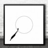 Graphic Circle Person Shadow Businessman Suit Business Contrast Square Wall Art Print