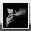 Friend Cubacerutu Studio Light Smoke Smoker Smoking Cigar Dark Square Wall Art Print