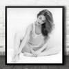 Portrait Girl Model Woman Black And White Fine Art Nude Naked Square Wall Art Print