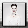 Portrait Person Necklace Russia High-Key Model White Bright Square Wall Art Print