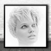 Girl Portrait Woman Face Bright Winter Square Wall Art Print