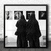 People Burkha In Art Gallery Standing Square Wall Art Print