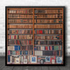Library Home Books Book Bookshelf Shelves Read Reading Shelf Square Wall Art Print