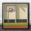 Basketball Ball Basket Sport Sports Goal Score Action Empty Square Wall Art Print