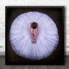 Portrait Girl Ballet Dancer Bun Round Shoes Tutu Skin Young Square Wall Art Print