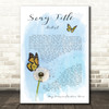 Butterfly & Dandelion Blue Any Song Lyric Personalised Music Wall Art Print