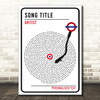 London Sign Style Vinyl Record Any Song Lyric Personalised Music Wall Art Print