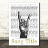 Sketch Rock Fist Any Song Lyric Personalised Music Wall Art Print